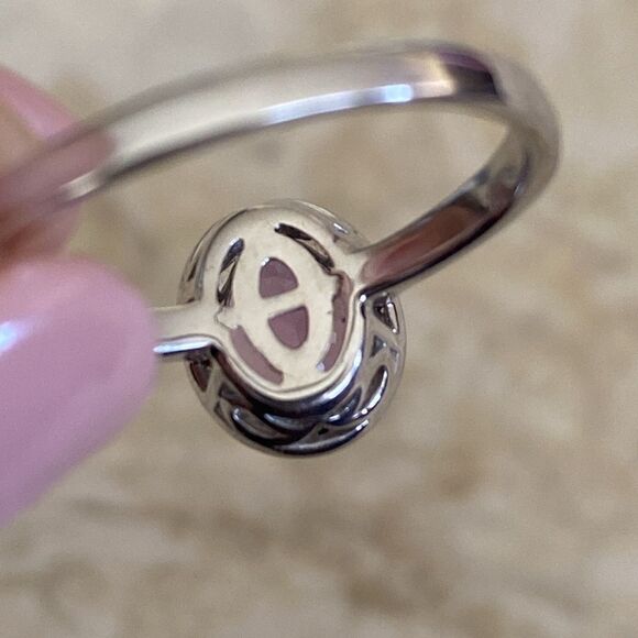 Michael Hill 10K White Gold Amathyst & Diamonds Halo Ring - Picture 9 of 11